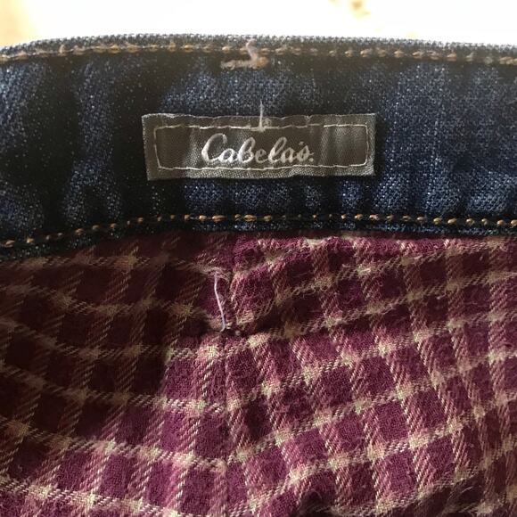 Cabela's Flannel Lined  Purple Plaid Jeans Women’s Size 12 R - Picture 7 of 7